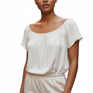 H@M Flutter Sleeve Top - Cream